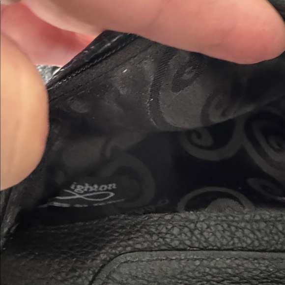 Brighton Ferrara Folio Wide Black Leather Wallet Embossed Pattern Travel Casual - Picture 8 of 12